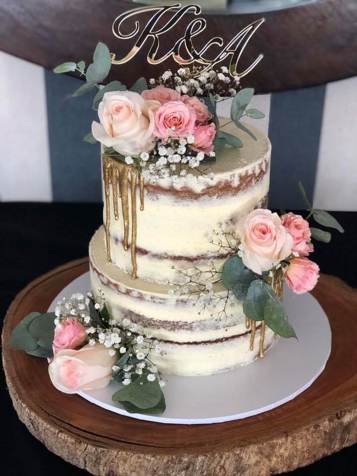 amazing two tier rustic wedding cake with extra high tiers