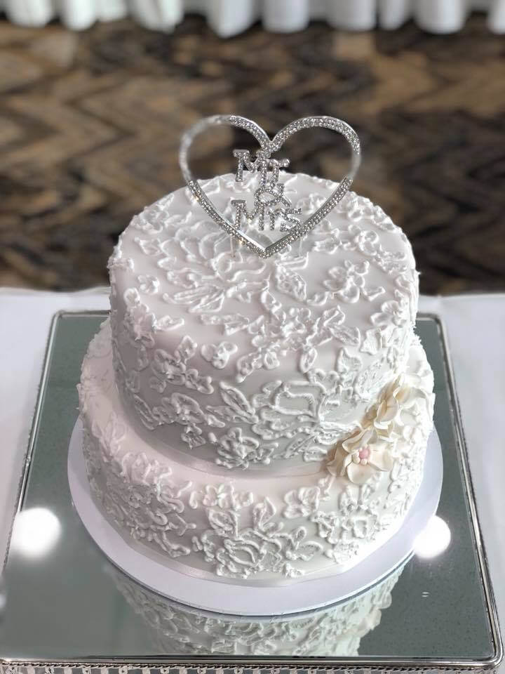2 tier royal icing wedding cake