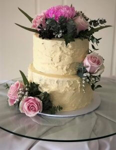 2 tier buttercream wedding cake