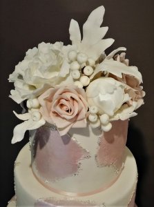 Sugar Flowers On Wedding Cake