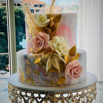 2 tier marble effect wedding cake by rimma's wedding cakes perth